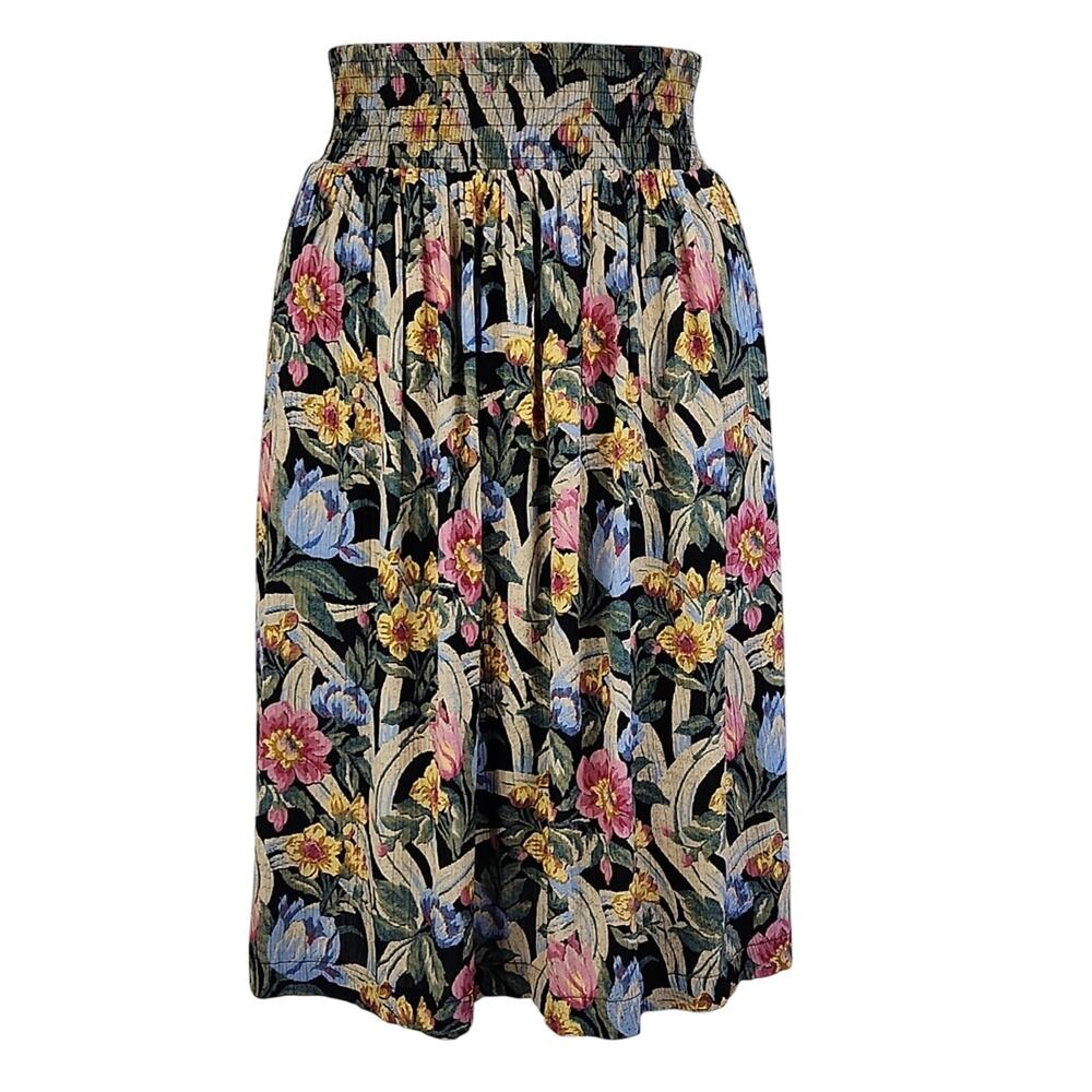 Vintage Dennis Goldsmith Knee Length Rayon Skirt Size 6 XSmall